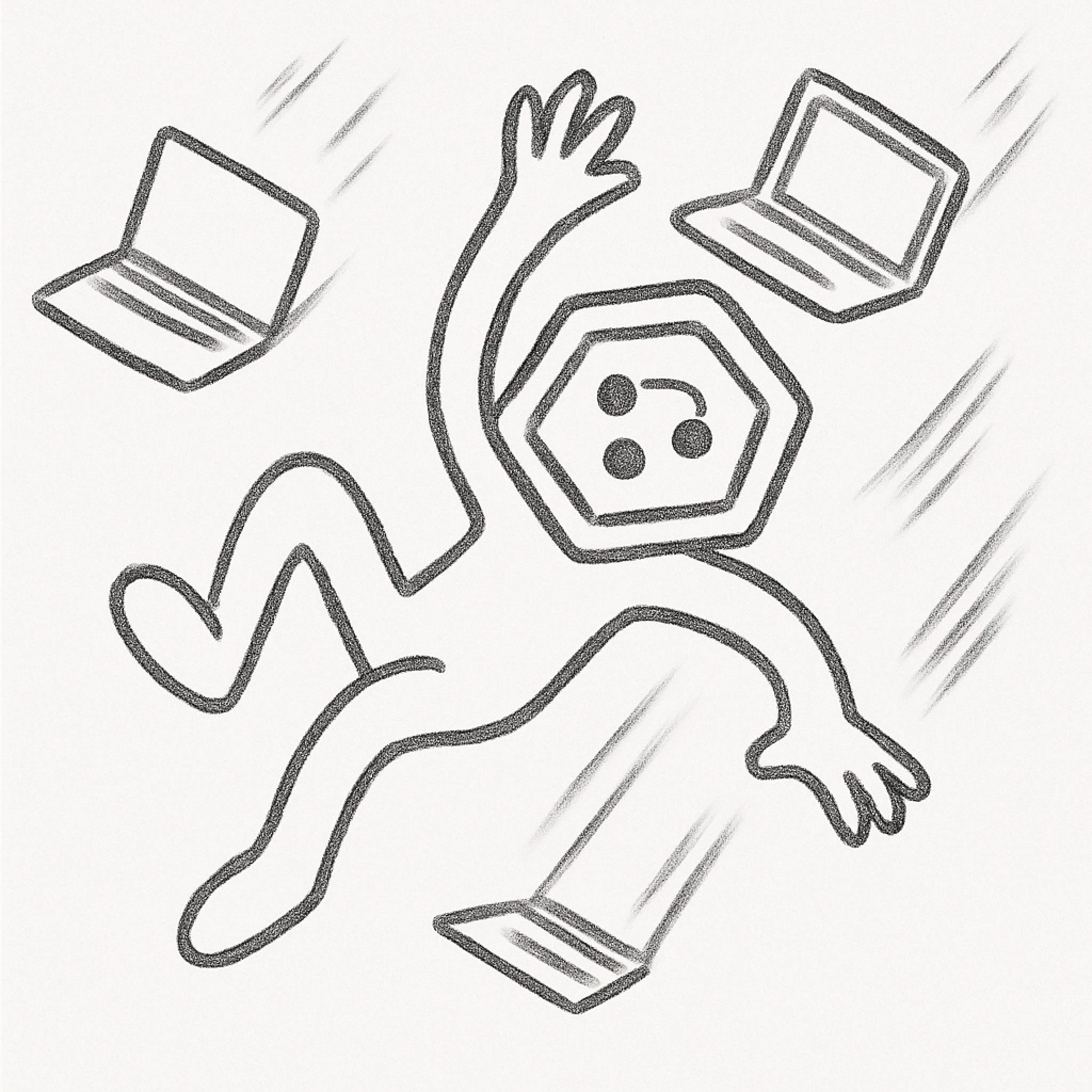 Mascot falling illustration